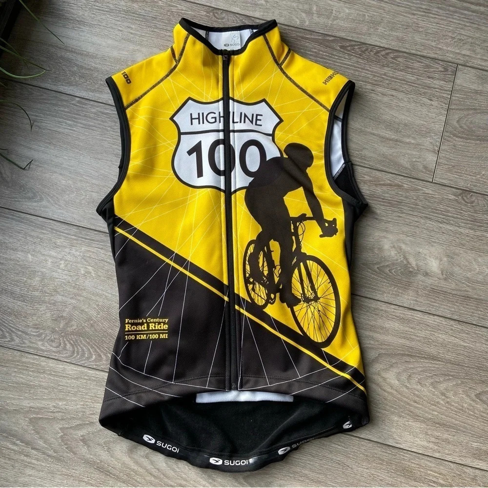 SUGOI Yellow and Black High Line 100 Cycling Jersey Vest